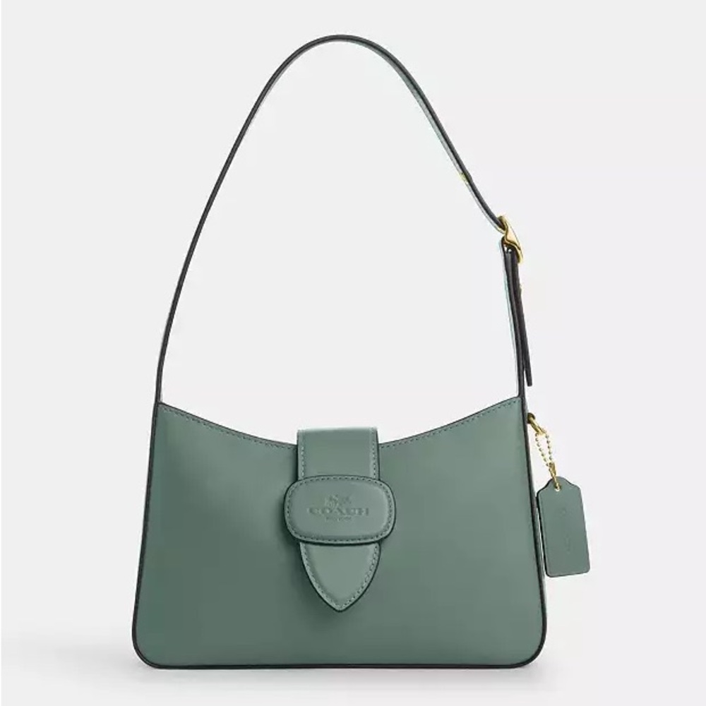 Coach Green Leather Shoulder Bag